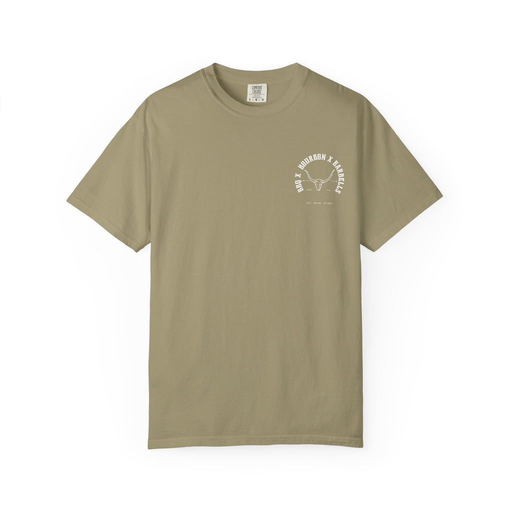 BBQ BOURBON BARBELLS Logo Tshirt Rugged Men's Graphic Tee, Gym, & Lifestyle Wear
