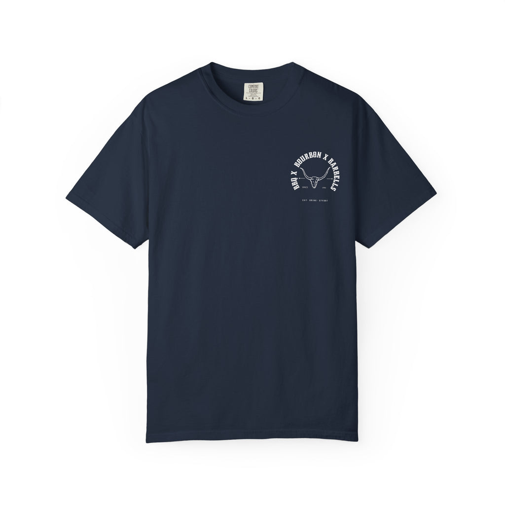 BBQ BOURBON BARBELLS Logo Tshirt Rugged Men's Graphic Tee, Gym, & Lifestyle Wear